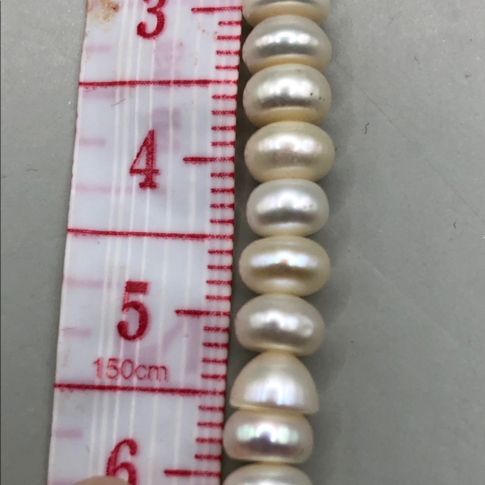 Genuine cultured freshwater button pearls necklace extra long 102 inch necklace - Picture 5 of 6